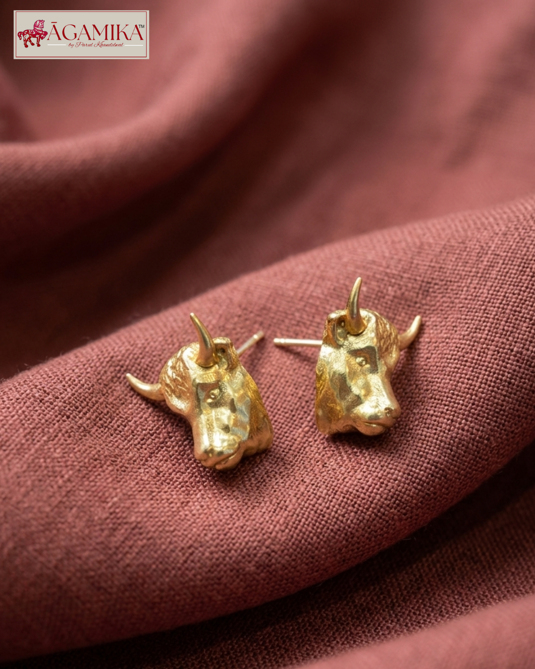 Nandi Stud Earrings — Gold-Plated Brass