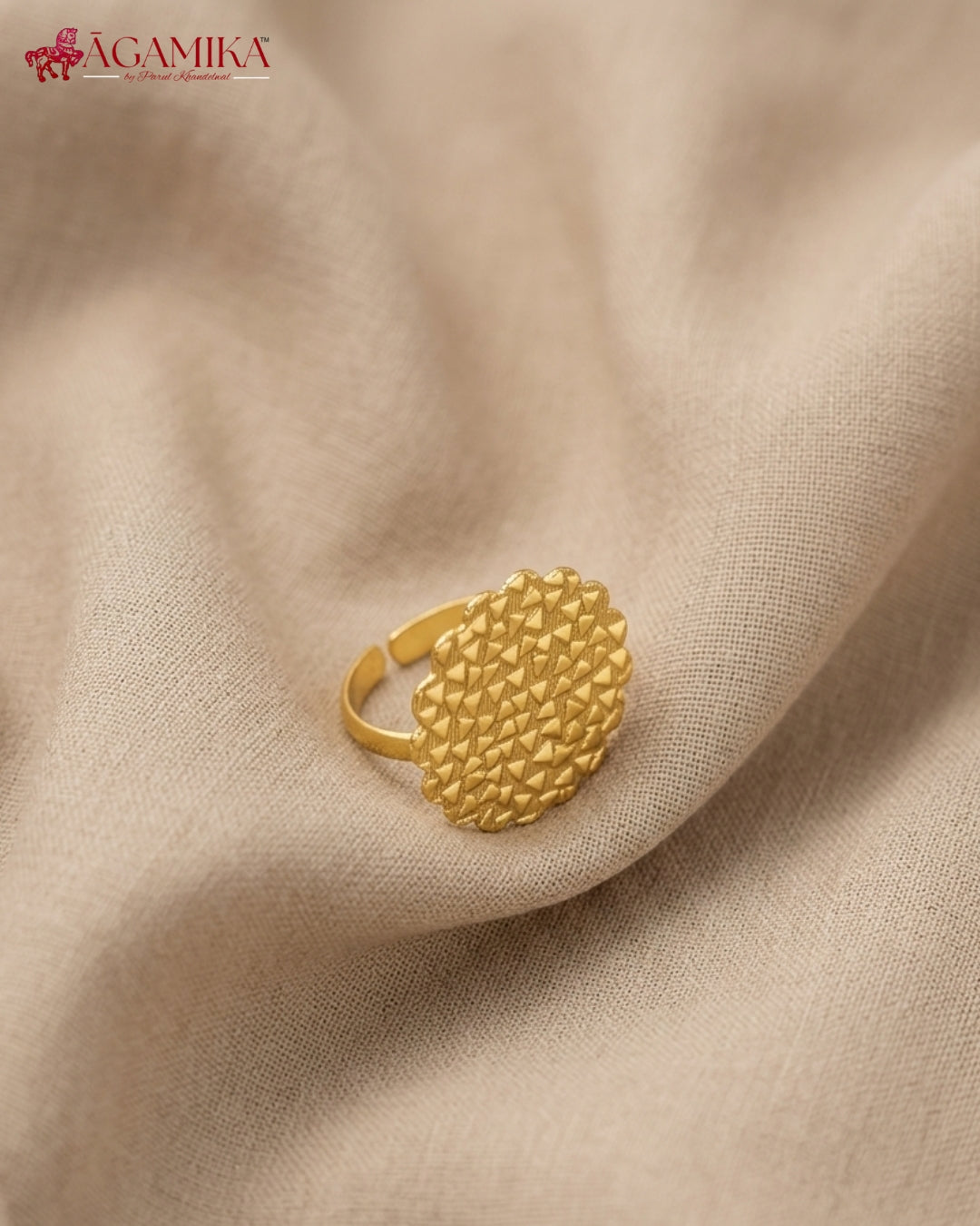Kavacha Ring — Textured Gold-Plated Brass
