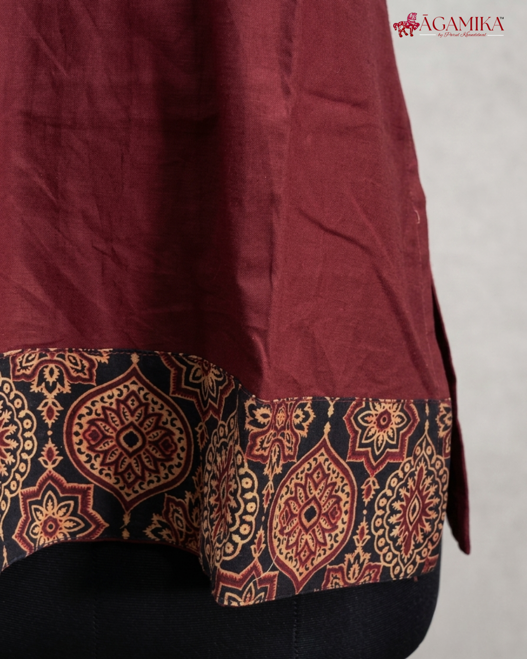 Darpana — Hand-Block Print Co-ord Set in Deep Maroon