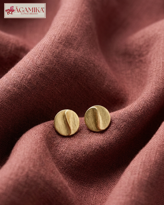 Patra Stud Earrings — Matte Gold-Plated Brass