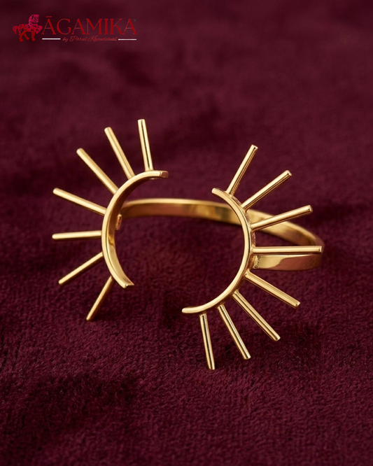 Sūrya Kada — Gold-Plated Sun Cuff