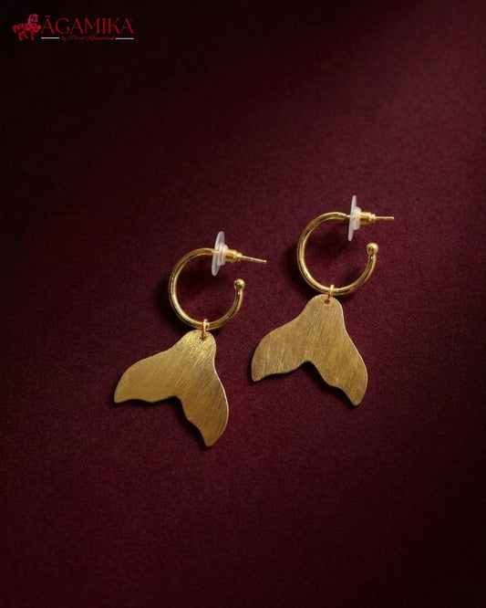 Matsya Hoop Earrings — Brushed Gold Brass