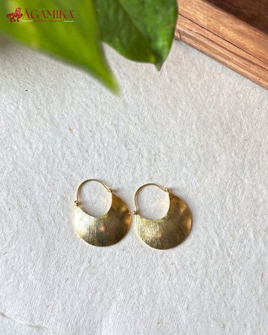 Chandra Hoop Earrings — Brushed Gold-Plated Brass