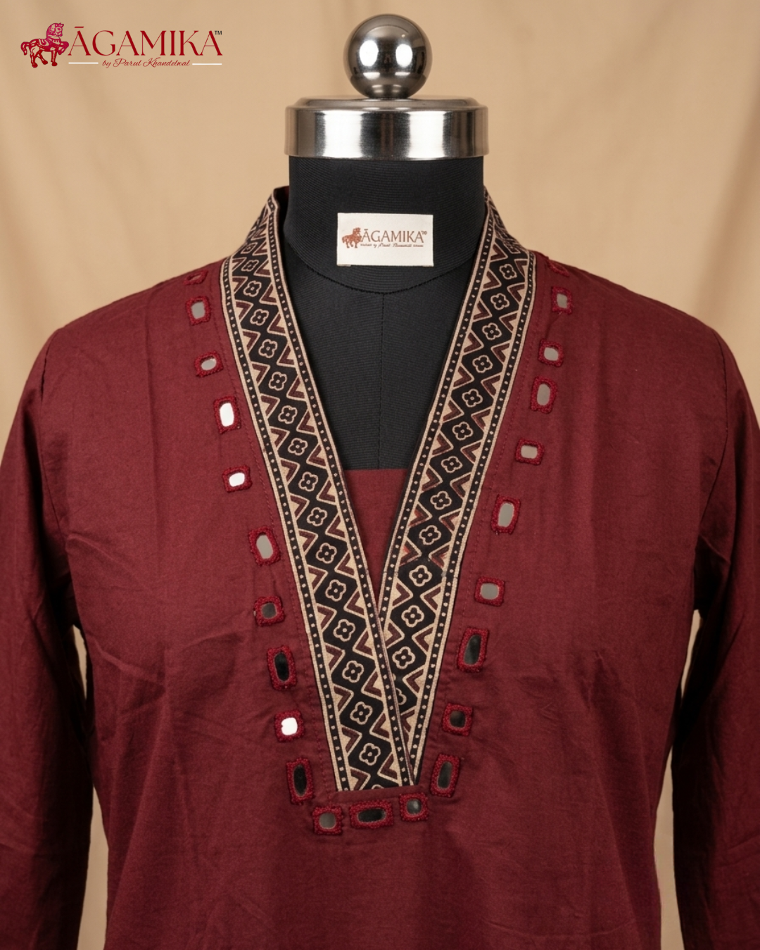 Darpana — Hand-Block Print Co-ord Set in Deep Maroon