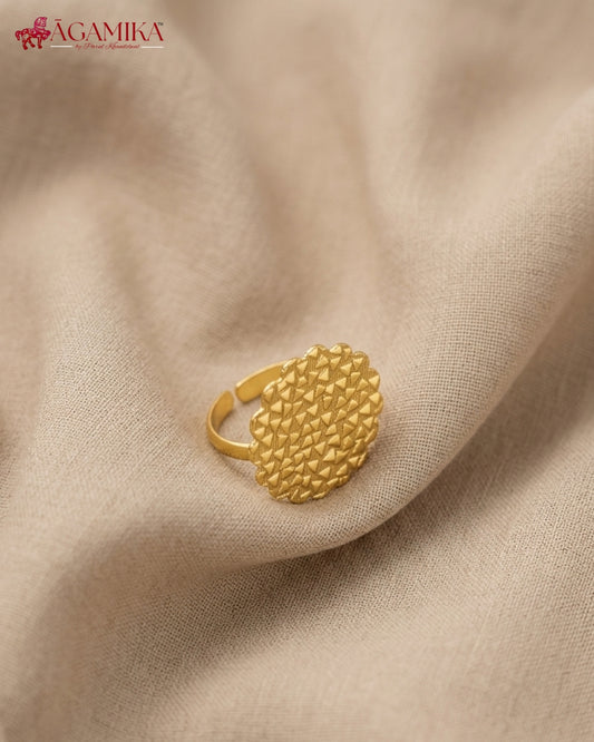 Kavacha Ring — Textured Gold-Plated Brass