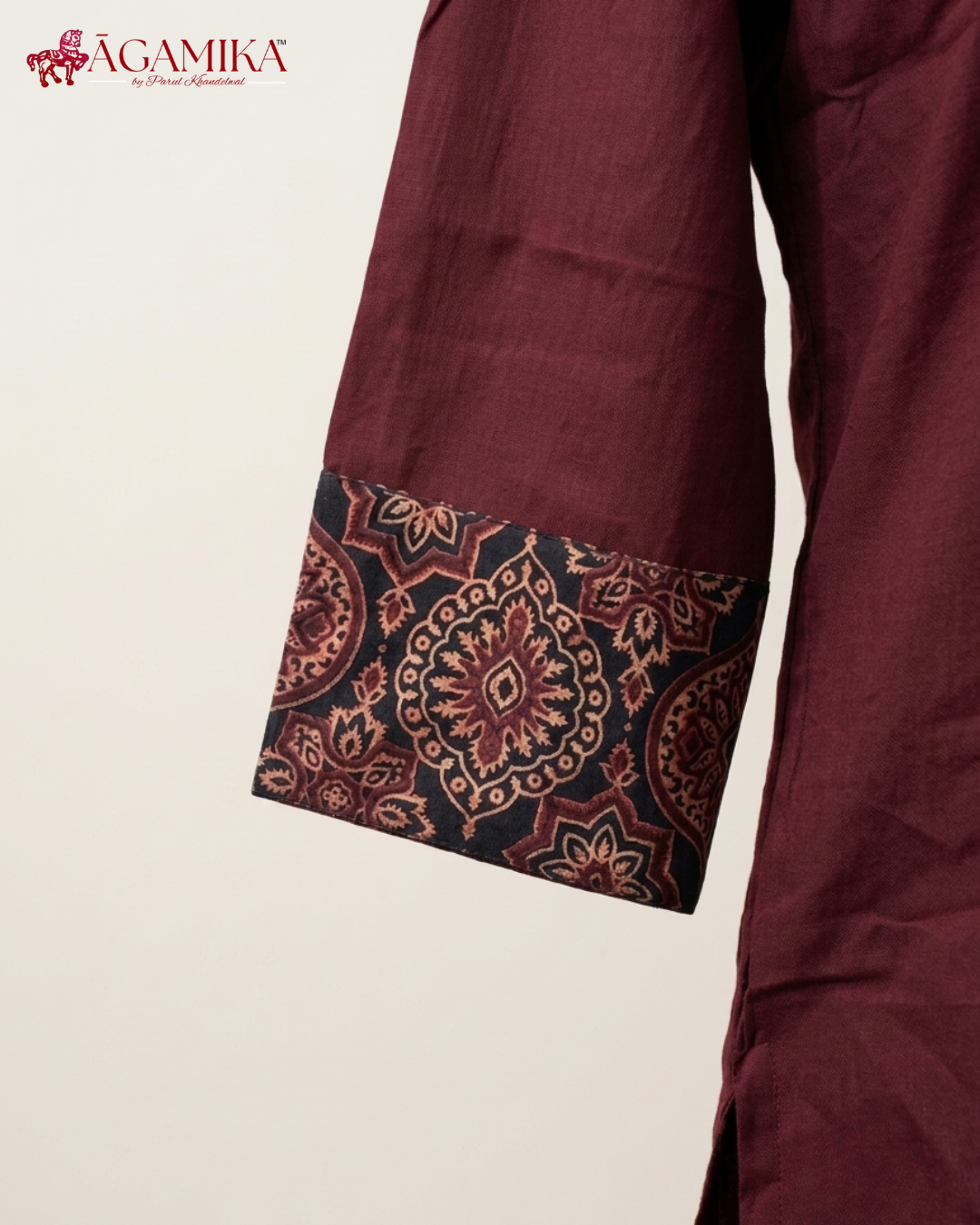 Darpana — Hand-Block Print Co-ord Set in Deep Maroon