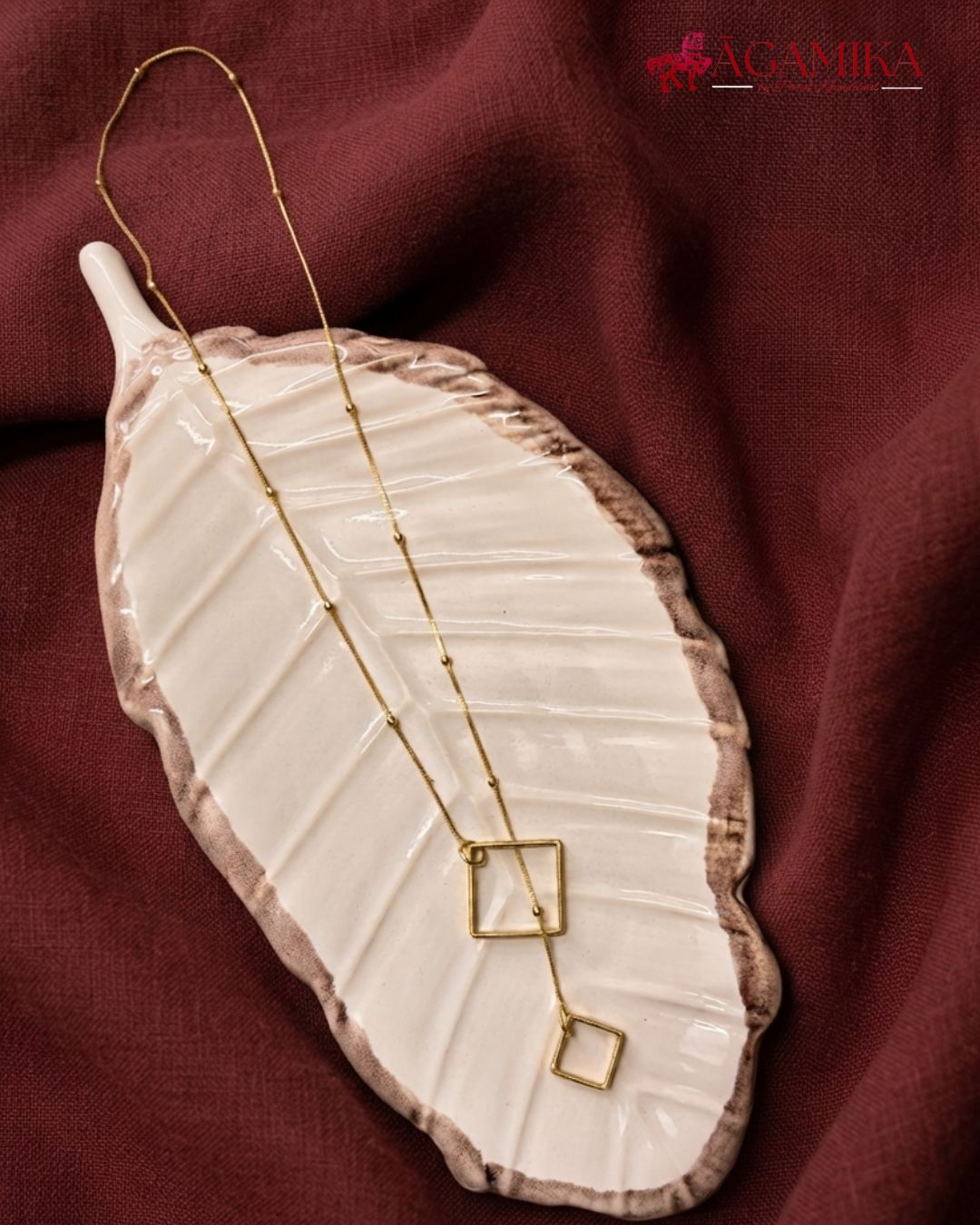 Chaturasra Lariat Necklace — Gold-Plated Brass