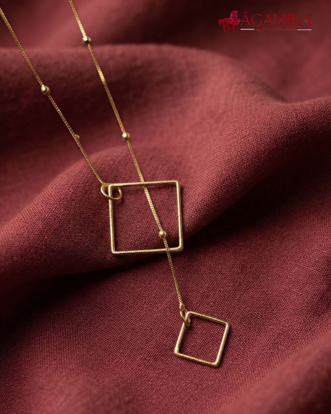 Chaturasra Lariat Necklace — Gold-Plated Brass