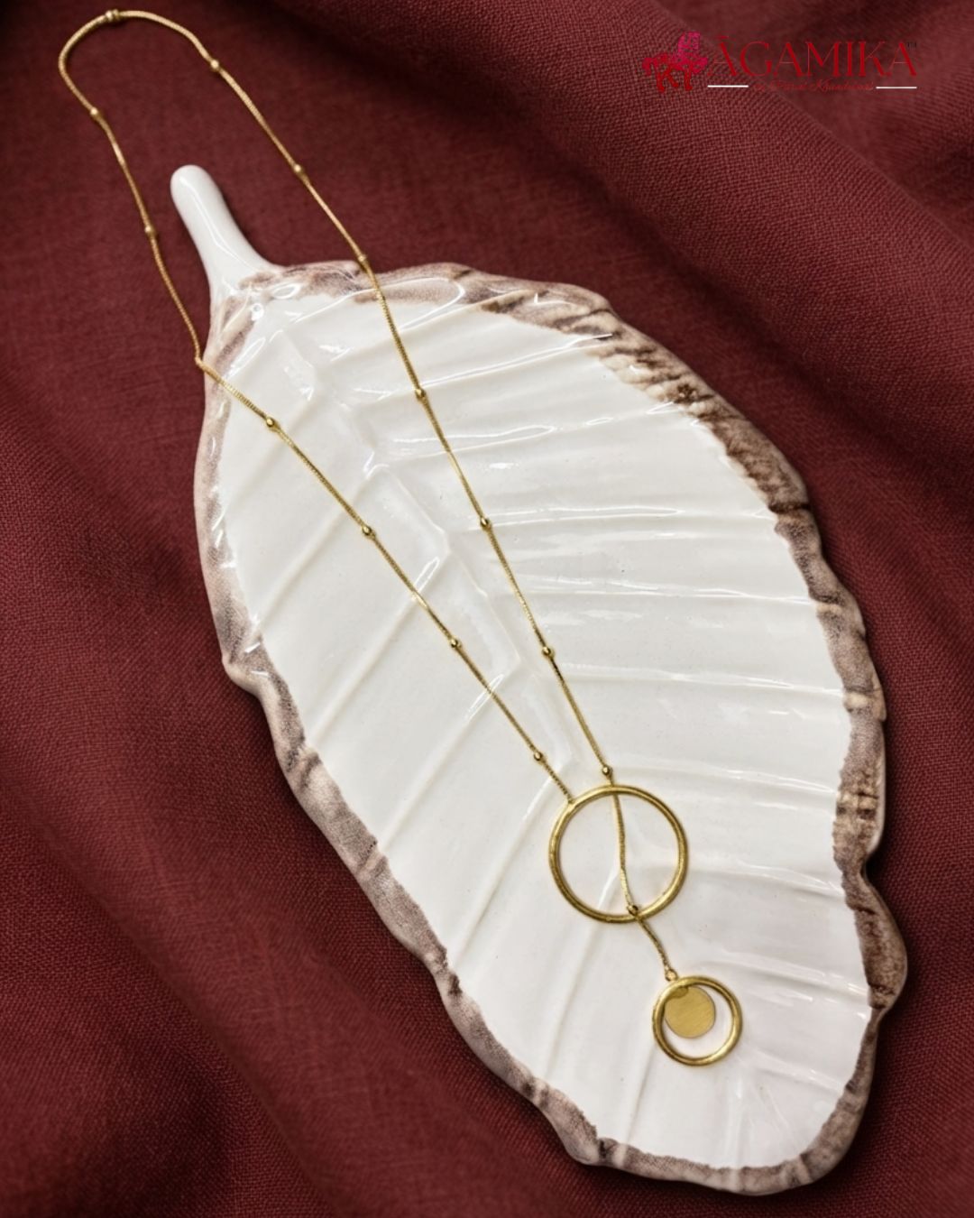 Mandala Lariat Necklace — Gold-Plated Brass