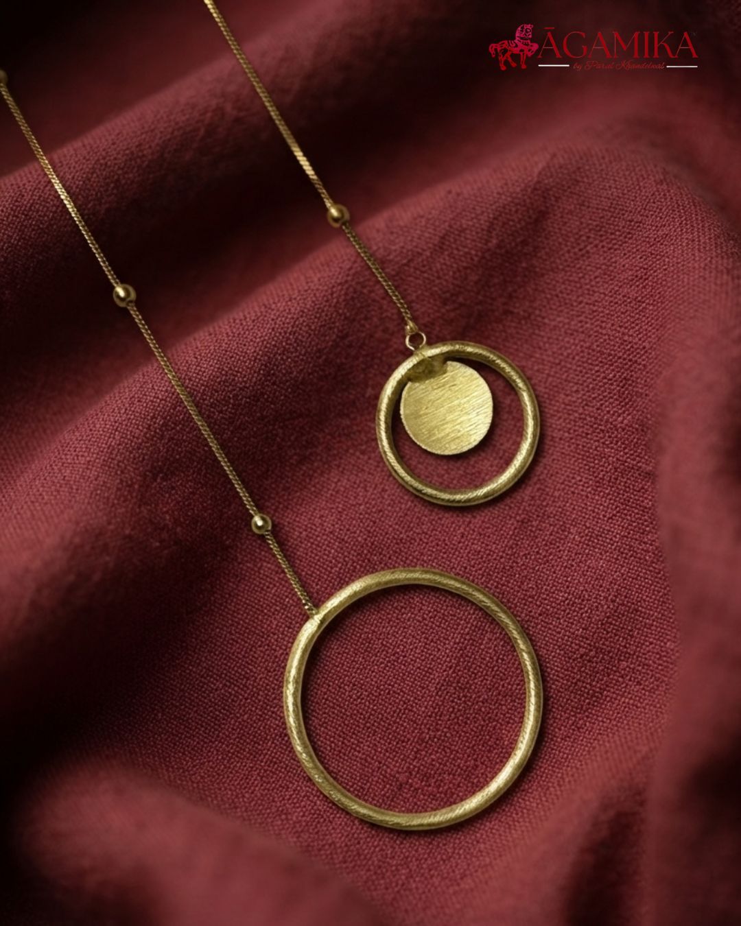 Mandala Lariat Necklace — Gold-Plated Brass