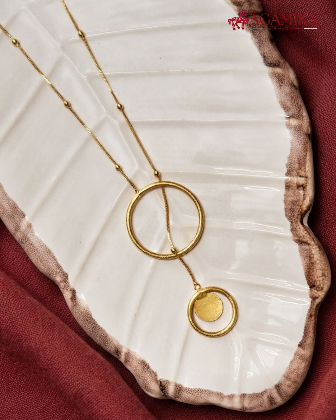 Mandala Lariat Necklace — Gold-Plated Brass