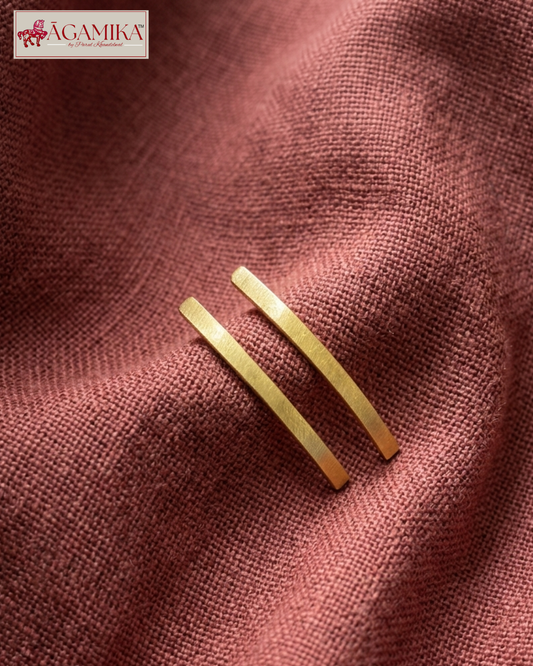Dhanush Studs — Matte Gold-Plated Brass