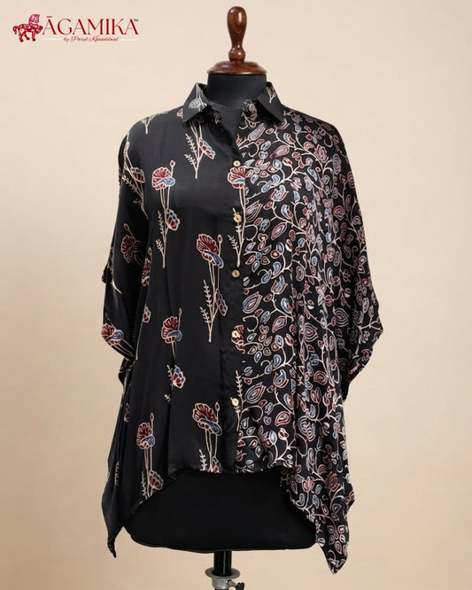 Mādhavī Hand-Block Print Kaftan Shirt