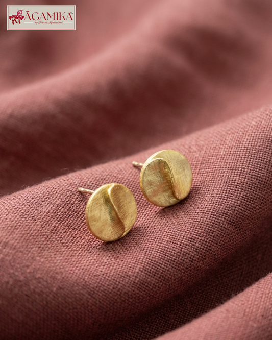 Patra Stud Earrings — Matte Gold-Plated Brass