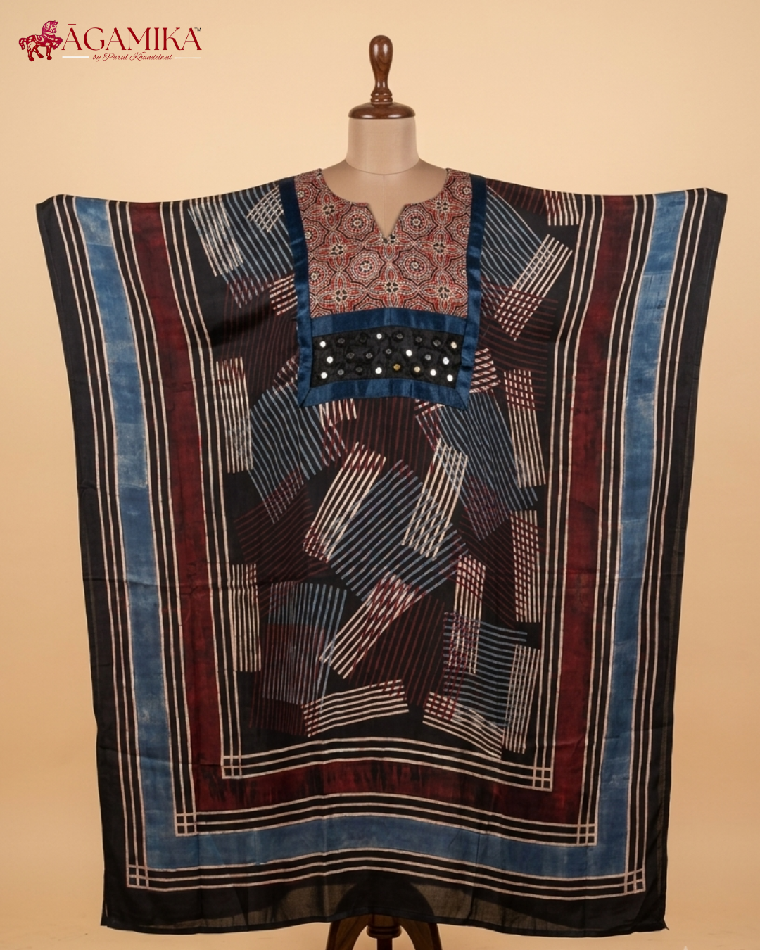 Utsav Ajrakh hand-block printed kaftan